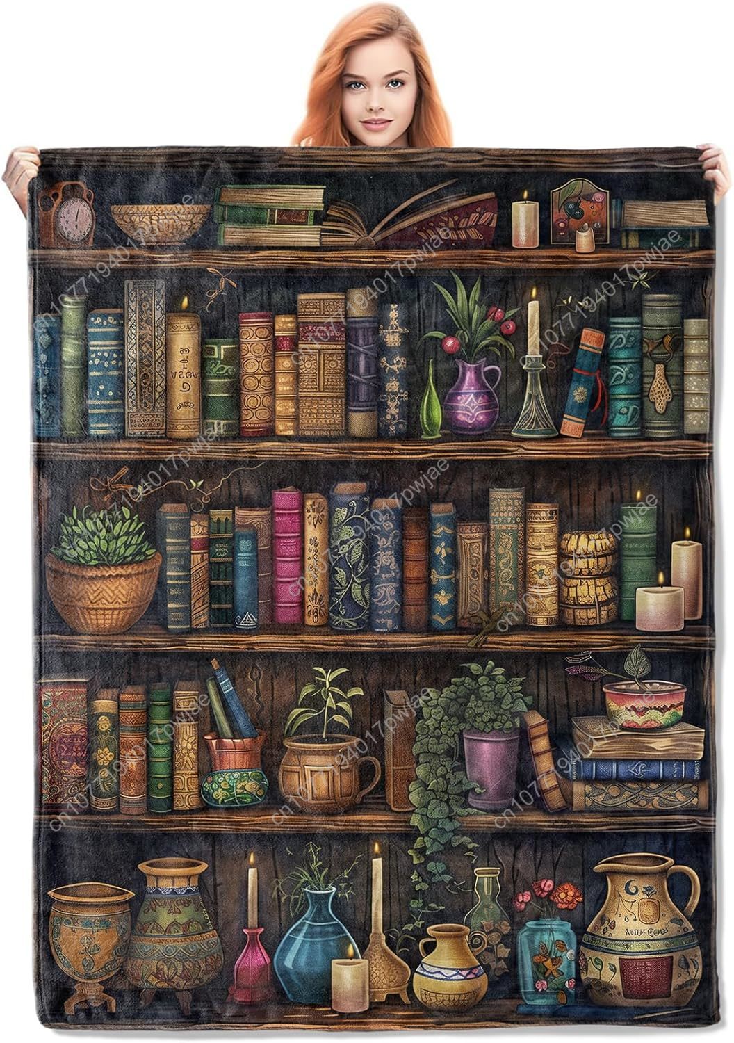Home Textiles & Decorations - Винтажное одеяло для книжной полки, флисовое