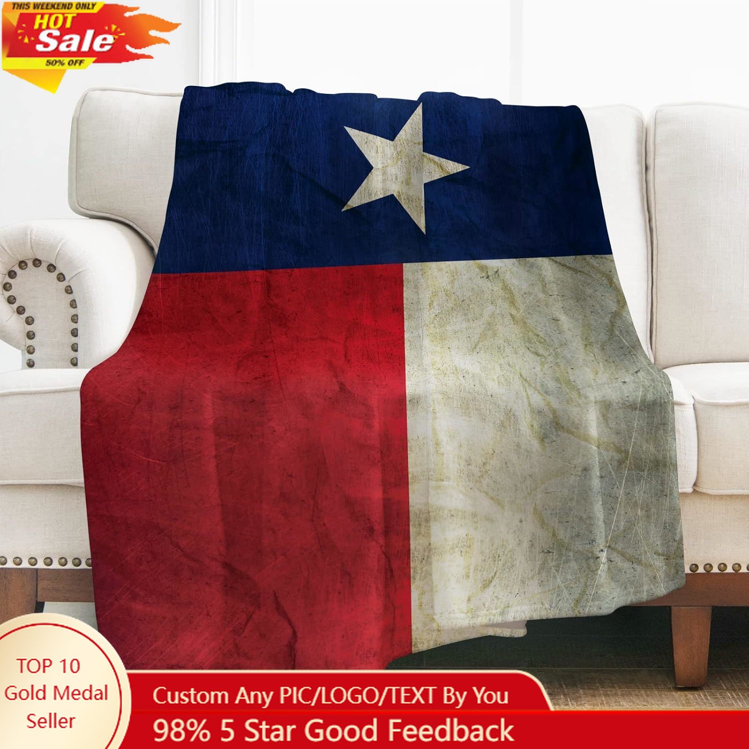 Home Textiles & Decorations - Одеяло с флагом Техаса Levens, подарки