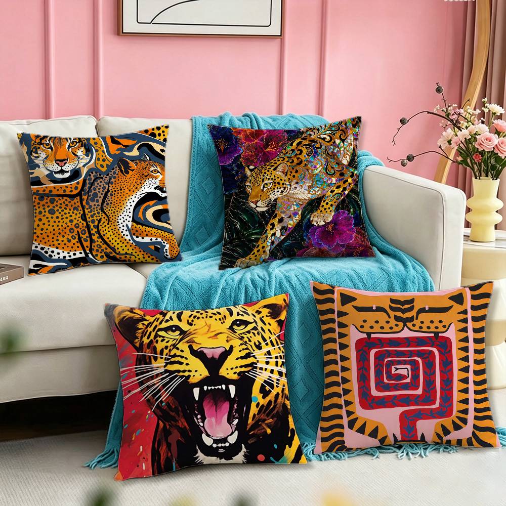 Home Textiles Egypt - Красочная абстрактная наволочка с изображением тигра