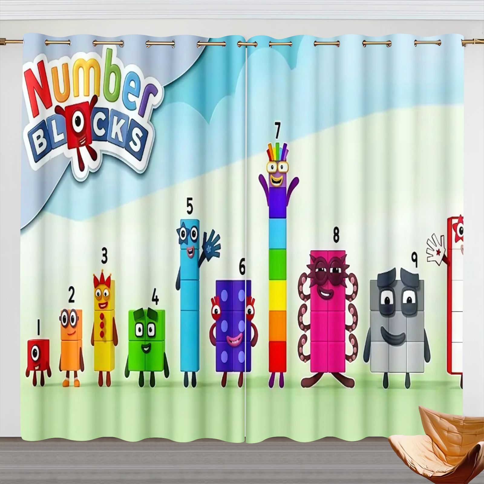 Home Textiles France - Шторы с героями мультфильмов Numberblocks, затемняющие