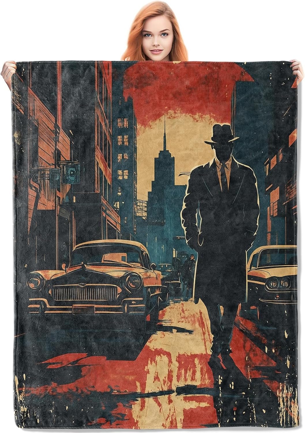 Home Textiles & Decorations - Одеяло Noir Detective, подарки для женщин,