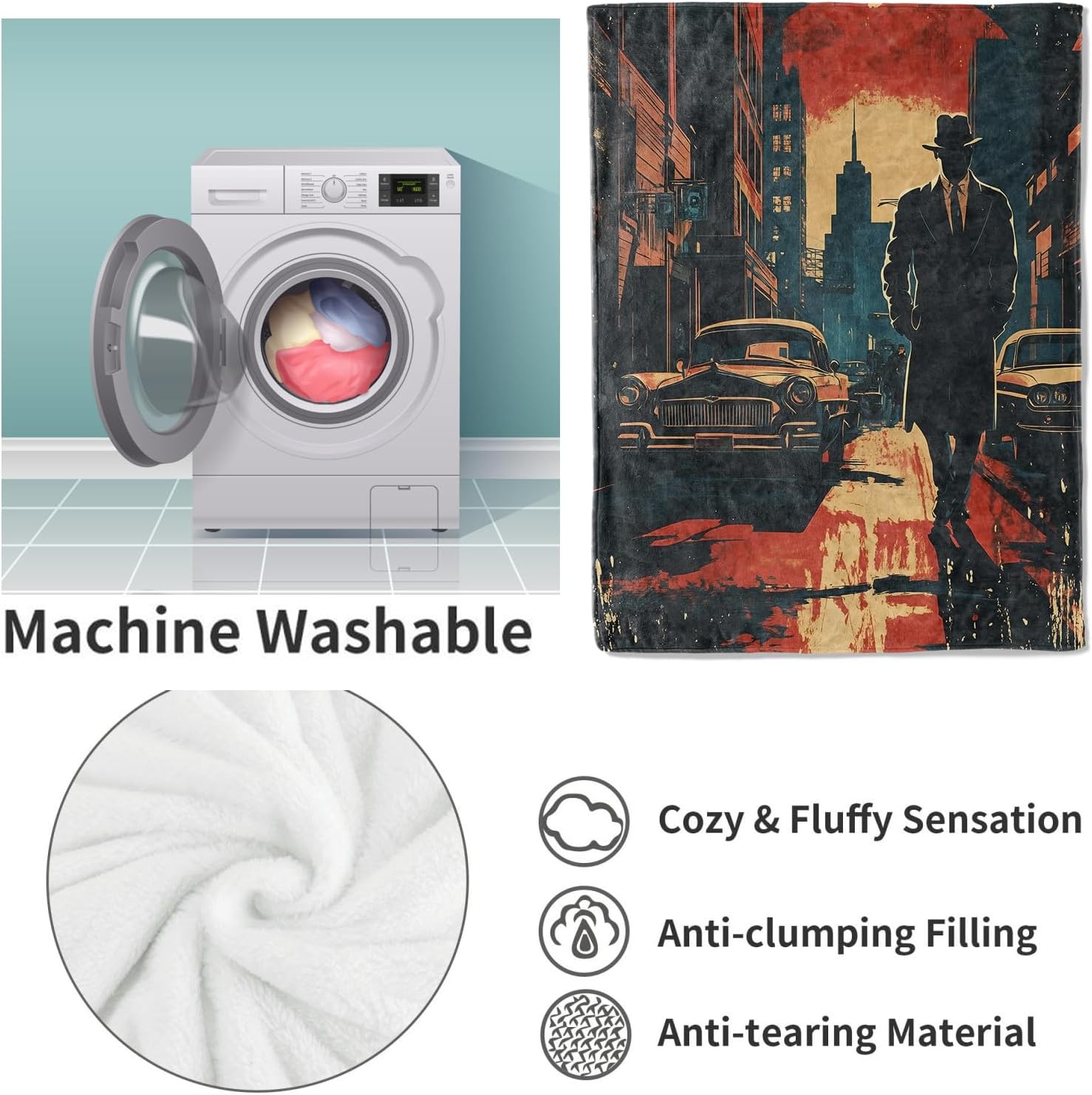 Одеяло Noir Detective, подарки – обзор и цена Home Textiles & Decorations